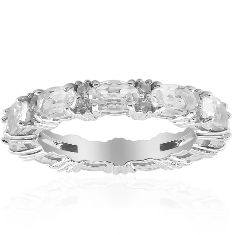 Weißer Topas-Silberring