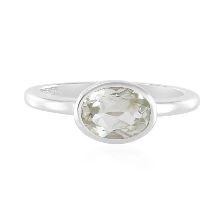Weißer Topas-Silberring