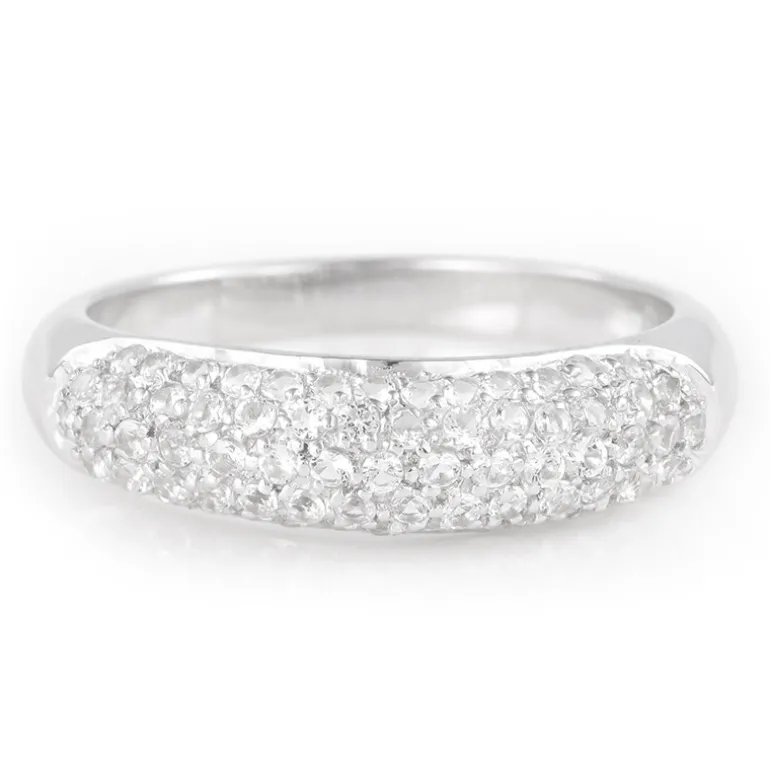 Weißer Topas-Silberring