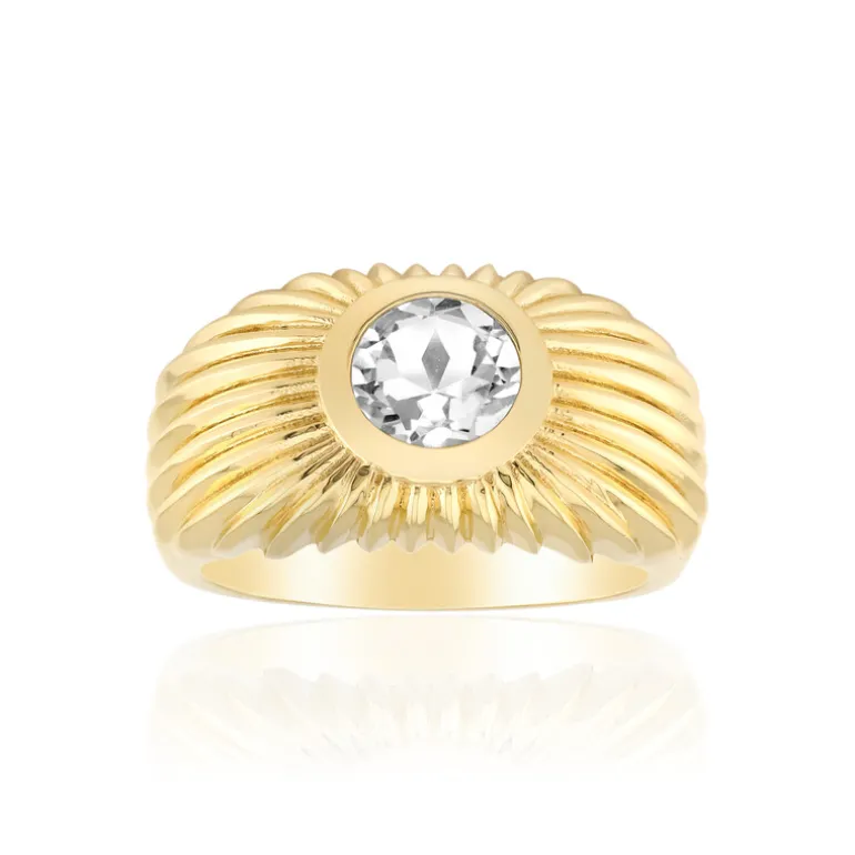 Weißer Topas-Silberring