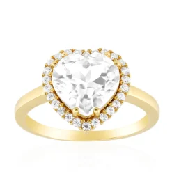 Weißer Topas-Silberring