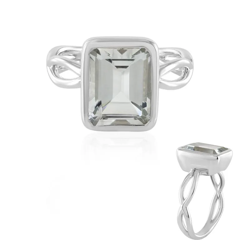 Weißer Topas-Silberring