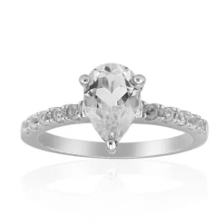 Weißer Topas-Silberring