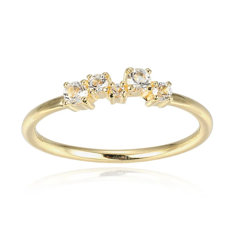 Weißer Topas-Silberring