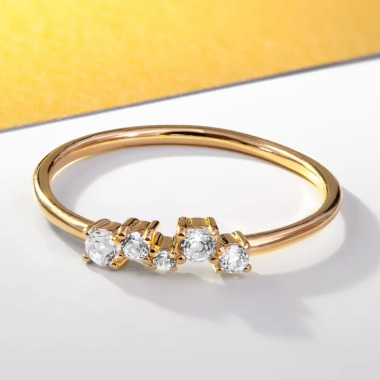 Weißer Topas-Silberring