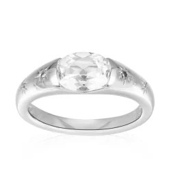 Weißer Topas-Silberring