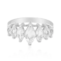 Weißer Topas-Silberring