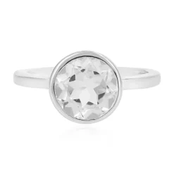 Weißer Topas-Silberring