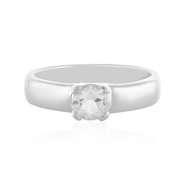 Weißer Topas-Silberring