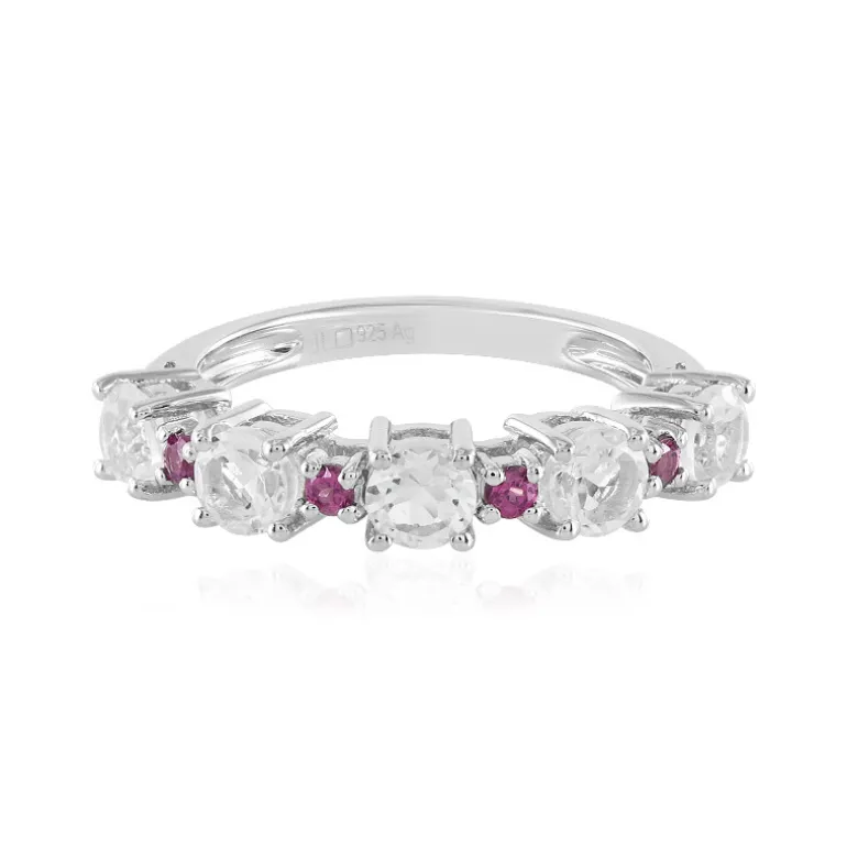 Weißer Topas-Silberring