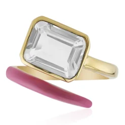 Weißer Topas-Silberring