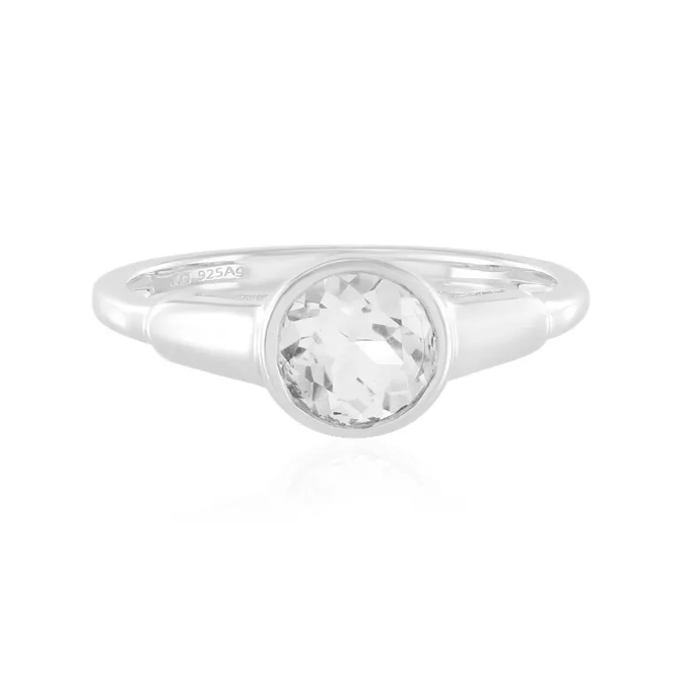 Weißer Topas-Silberring