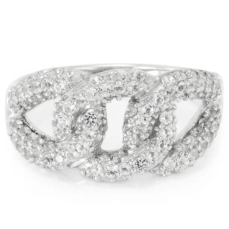 Weißer Topas-Silberring