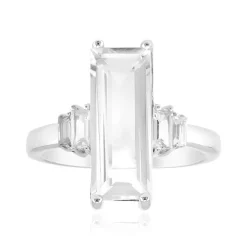 Weißer Topas-Silberring