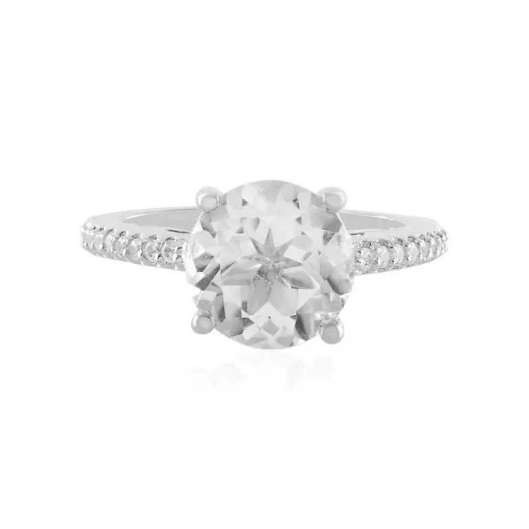 Weißer Topas-Silberring