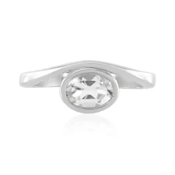 Weißer Topas-Silberring