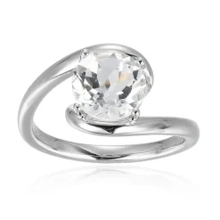 Weißer Topas-Silberring