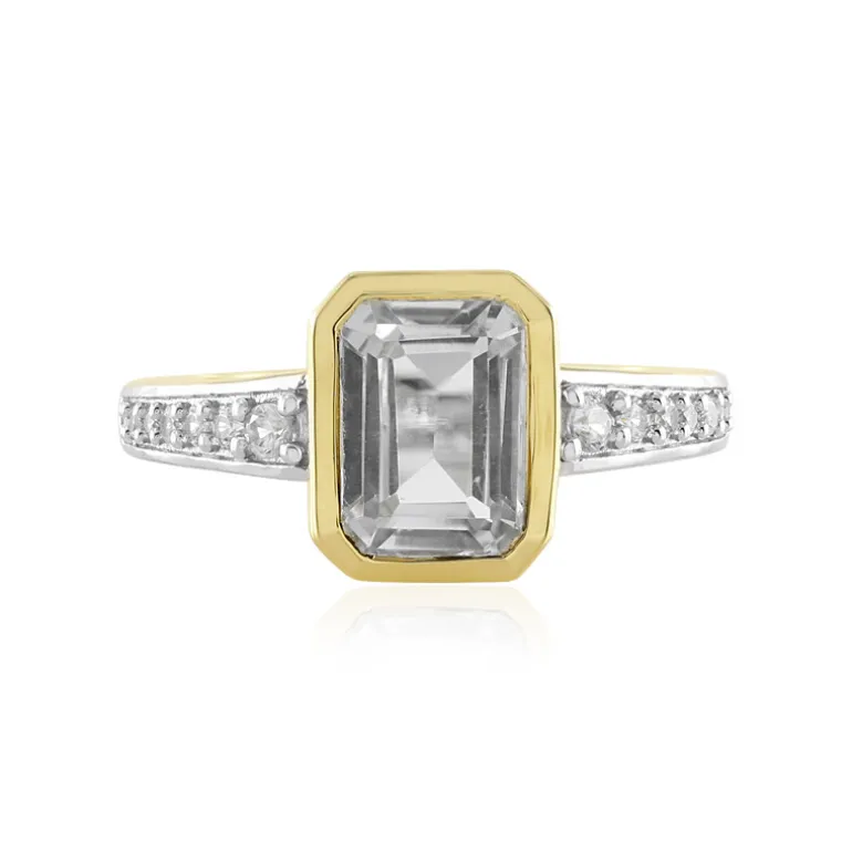 Weißer Topas-Silberring