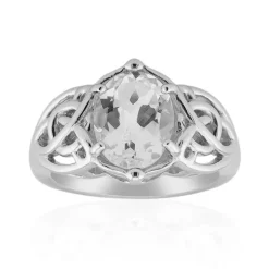 Weißer Topas-Silberring