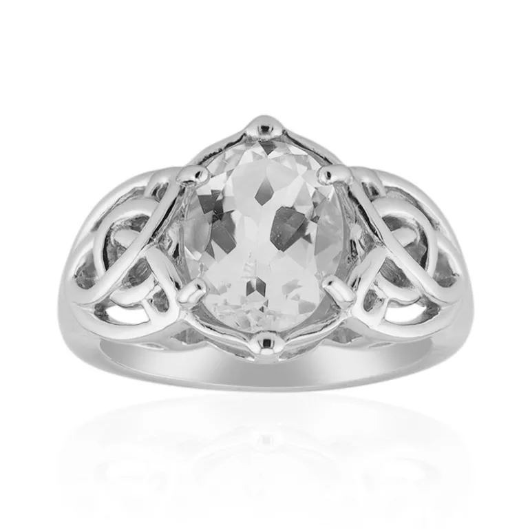 Weißer Topas-Silberring