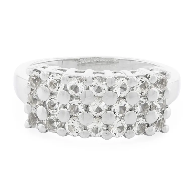 Weißer Topas-Silberring