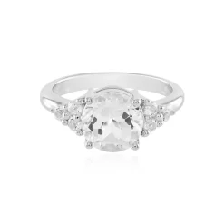 Weißer Topas-Silberring