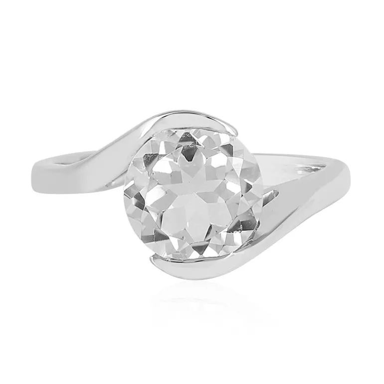 Weißer Topas-Silberring