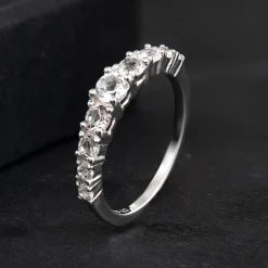 Weißer Topas-Silberring