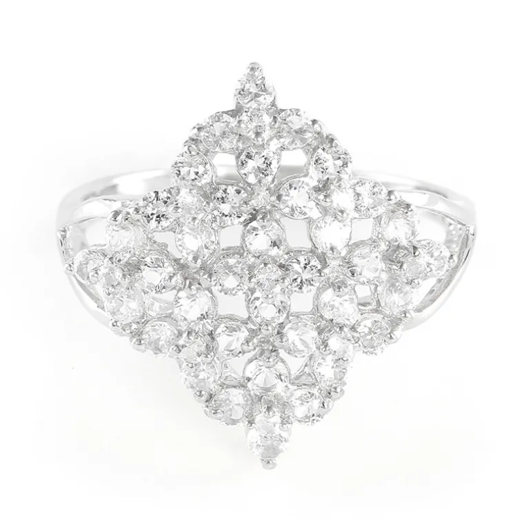 Weißer Topas-Silberring