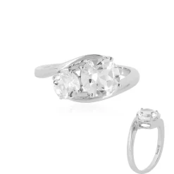 Weißer Topas-Silberring