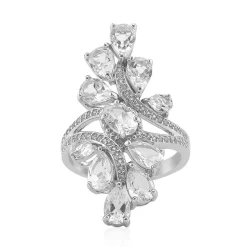 Weißer Topas-Silberring