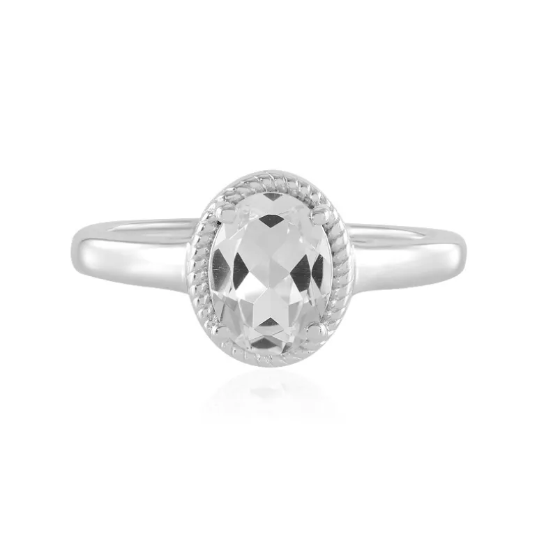 Weißer Topas-Silberring