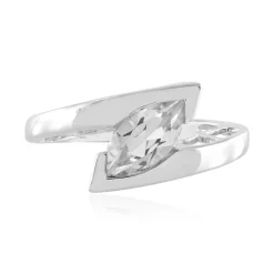 Weißer Topas-Silberring