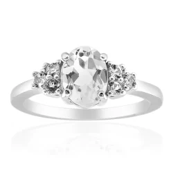 Weißer Topas-Silberring