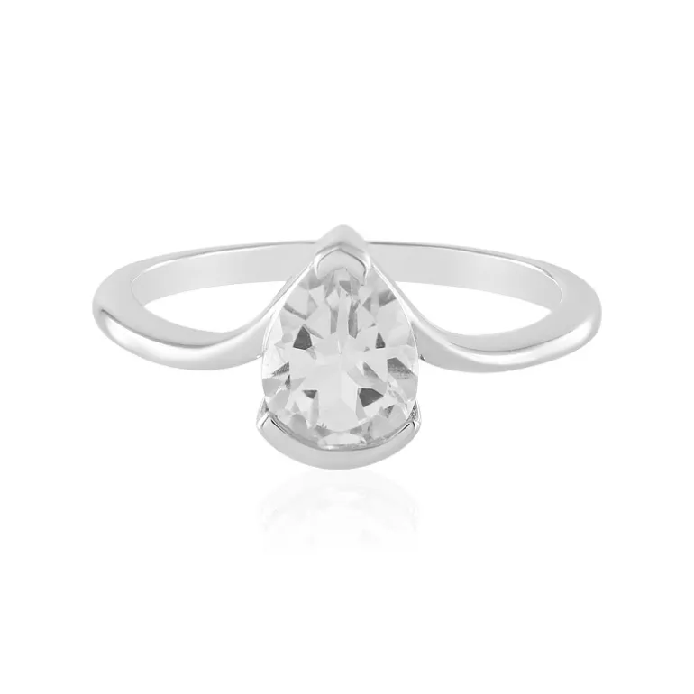 Weißer Topas-Silberring