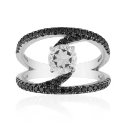 Weißer Topas-Silberring