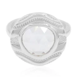 Weißer Topas-Silberring