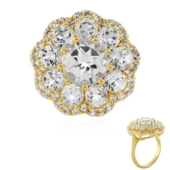 Weißer Topas-Silberring