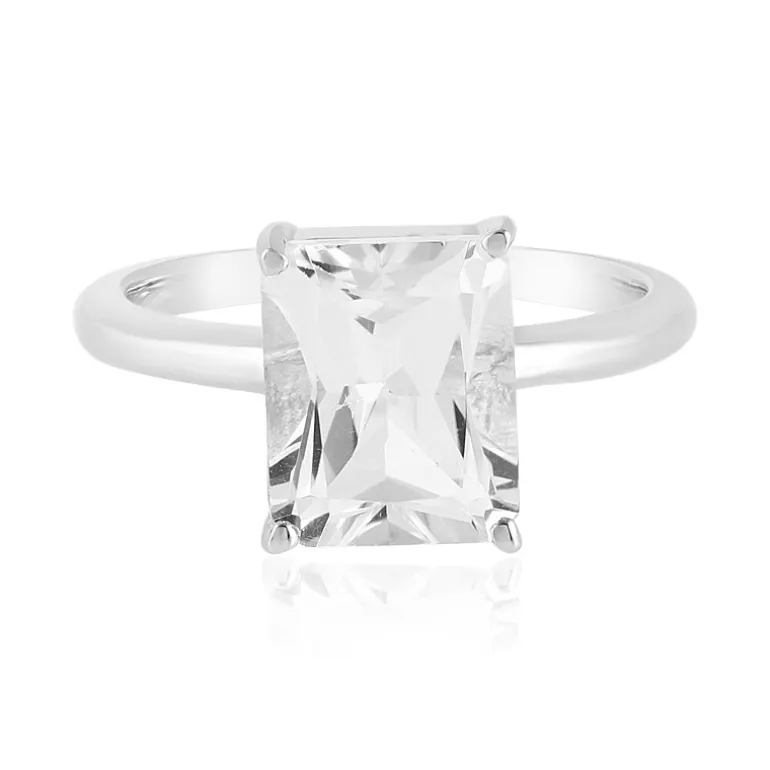 Weißer Topas-Silberring