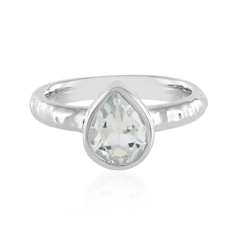 Weißer Topas-Silberring