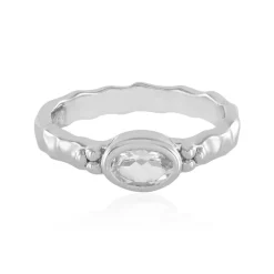 Weißer Topas-Silberring