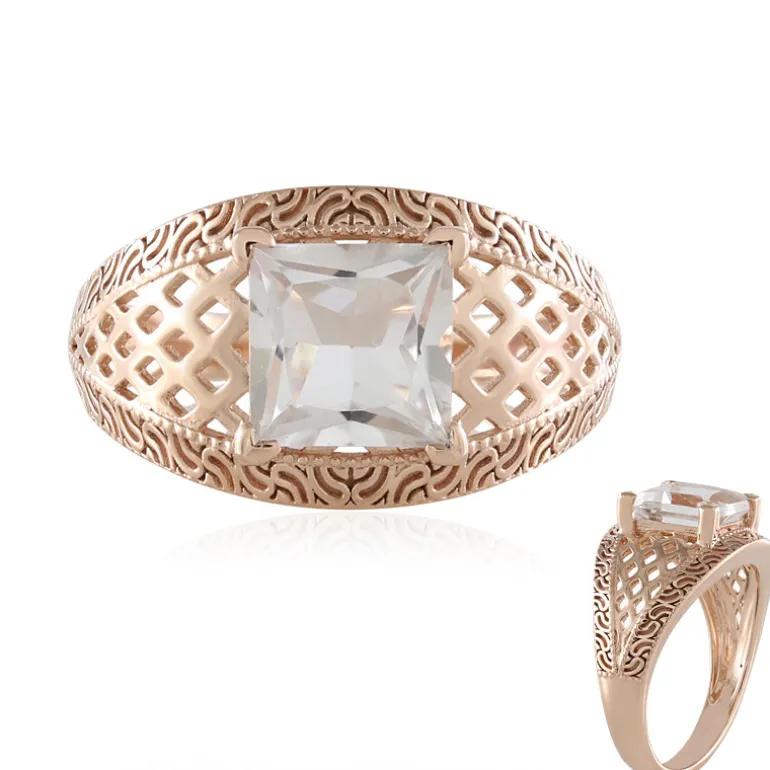 Weißer Topas-Silberring