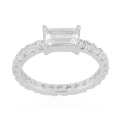 Weißer Topas-Silberring