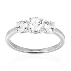 Weißer Topas-Silberring