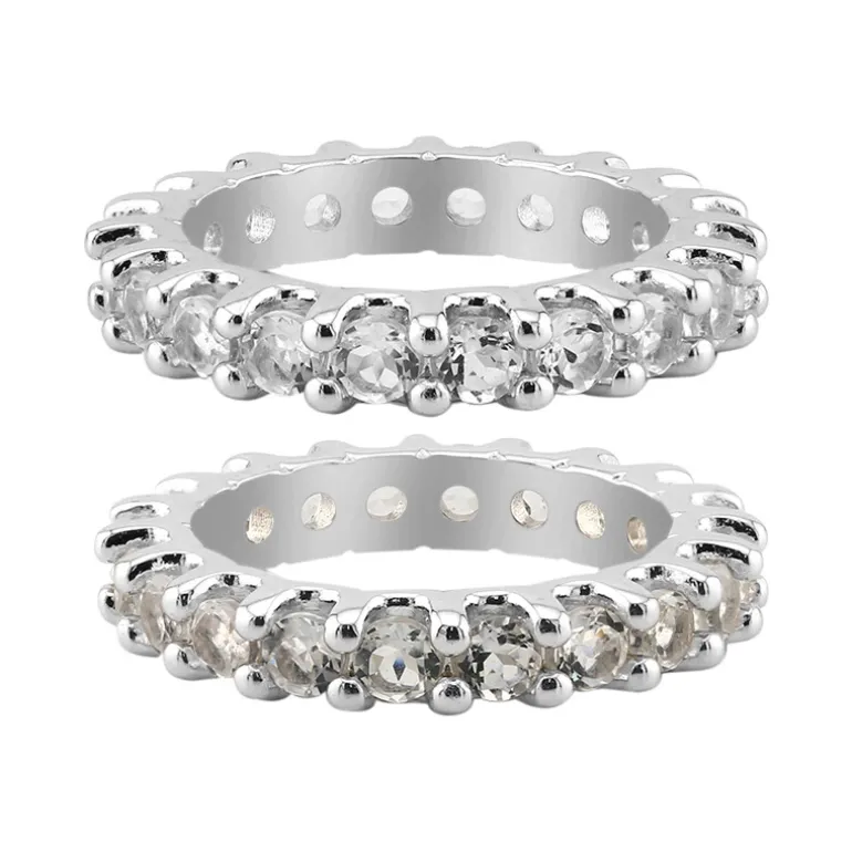 Weißer Topas-Silberringe