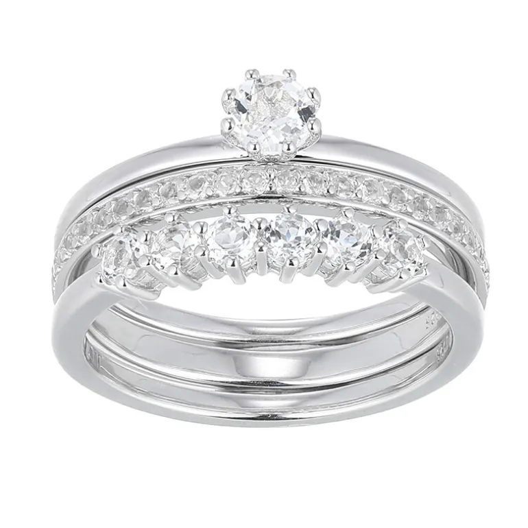 Weißer Topas-Silberringe