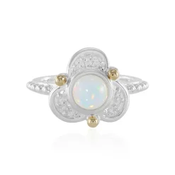 Welo-Opal-Silberring mit Gold (Granulieren)