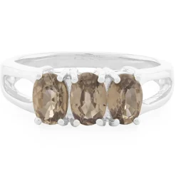 Zimt-Zirkon-Silberring