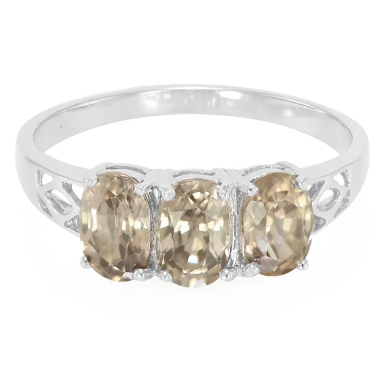 Zimt-Zirkon-Silberring