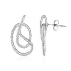 Zirkon-Silberohrringe